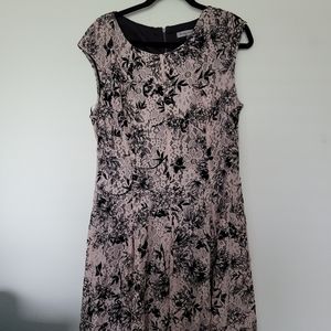 Danny and Nicole Pink & Black Floral Lace Dress